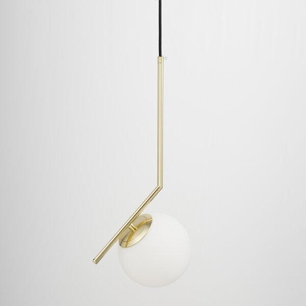 LAMPA WISZĄCA NOWOCZESNA ZŁOTO KLASYCZNE BIAŁA KULA SORENTO 15