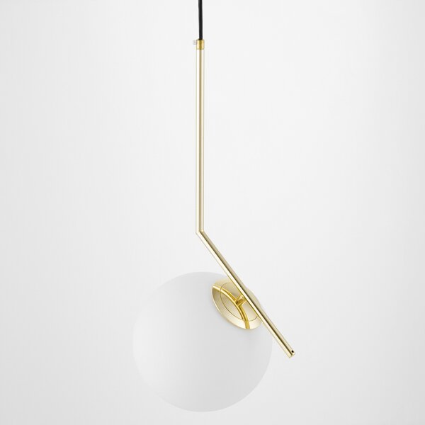 LAMPA WISZĄCA NOWOCZESNA ZŁOTO KLASYCZNE BIAŁA KULA SORENTO 20