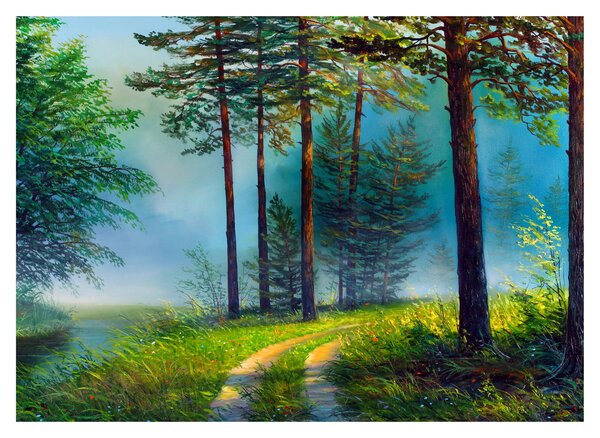 Obraz - Obraz olejny przedstawiający krajobraz (70x50 cm)