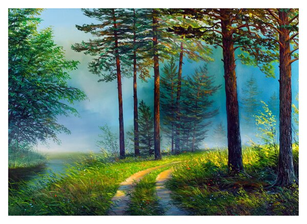 Obraz na szkle - Obraz olejny przedstawiający krajobraz (70x50 cm)