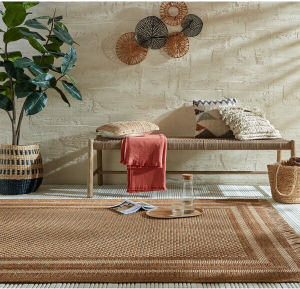 Dywan odpowiedni na zewnątrz w naturalnym kolorze 120x170 cm Layla Border – Flair Rugs