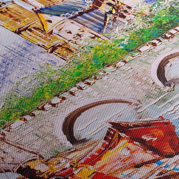 Obraz - Obraz olejny przedstawiający miasto (125x70 cm)