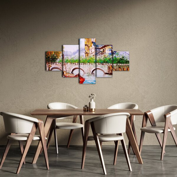 Obraz - Obraz olejny przedstawiający miasto (125x70 cm)