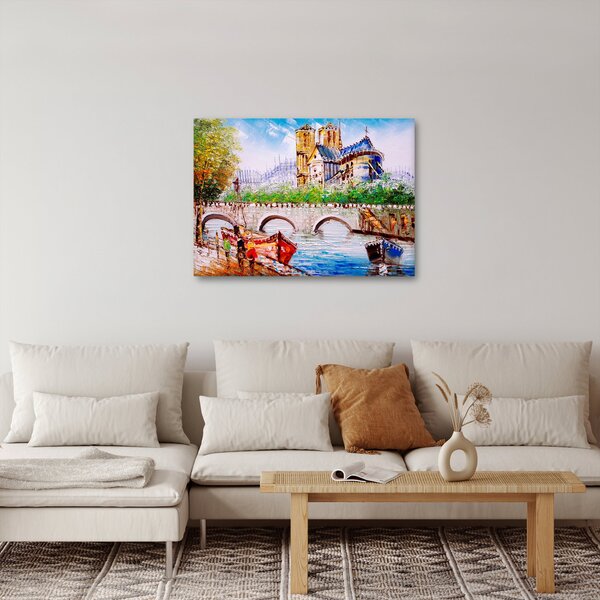 Obraz - Obraz olejny przedstawiający miasto (70x50 cm)