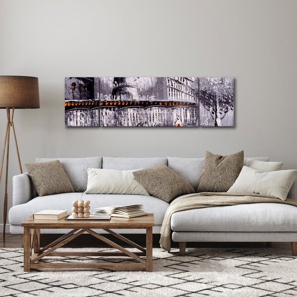 Obraz - Obraz olejny przedstawiający miasto II. (170x50 cm)