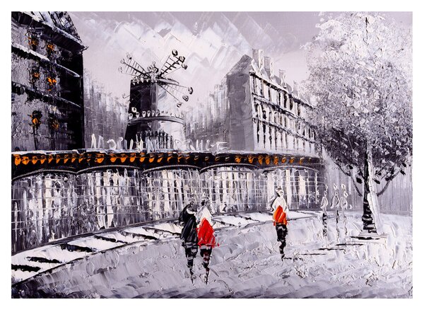 Obraz na szkle - Obraz olejny przedstawiający miasto II. (70x50 cm)