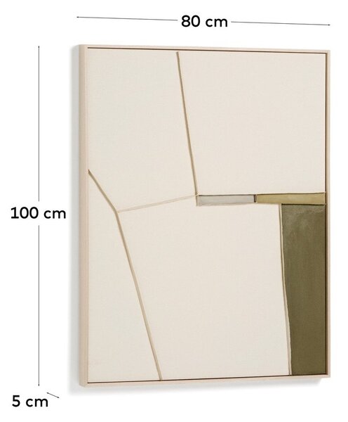 Ręcznie malowany/3D obraz z ramą w zestawie/na płótnie 80x100 cm Deravia – Kave Home