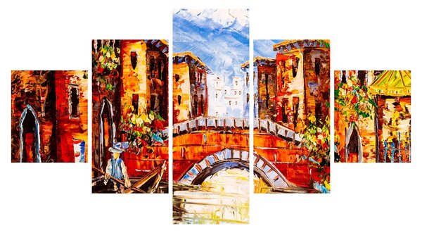 Obraz - Obraz olejny przedstawiający miasto III. (125x70 cm)