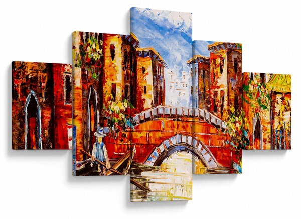 Obraz - Obraz olejny przedstawiający miasto III. (125x70 cm)