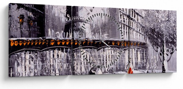 Obraz - Obraz olejny przedstawiający miasto II. (z zegarem) (90x30 cm)