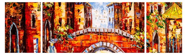 Obraz - Obraz olejny przedstawiający miasto III. (170x50 cm)