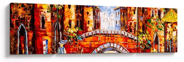 Obraz - Obraz olejny przedstawiający miasto III. (170x50 cm)