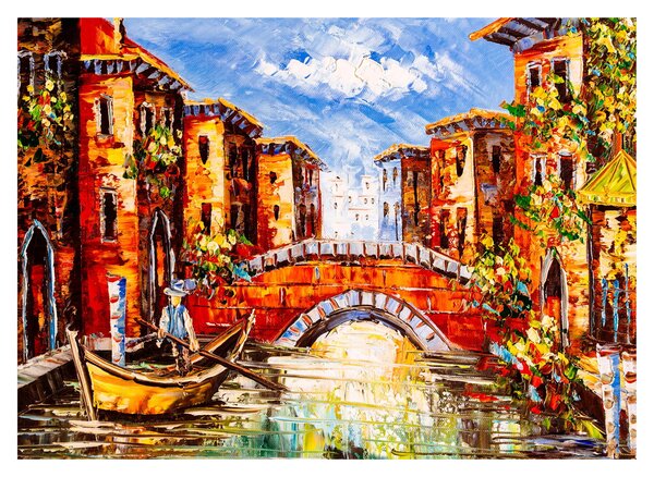 Obraz - Obraz olejny przedstawiający miasto III. (70x50 cm)