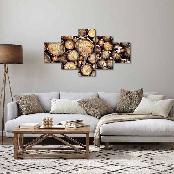 Obraz - Drewno w śniegu (125x70 cm)
