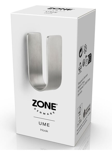 Metalowy haczyk ścienny w kolorze matowego srebra Ume – Zone