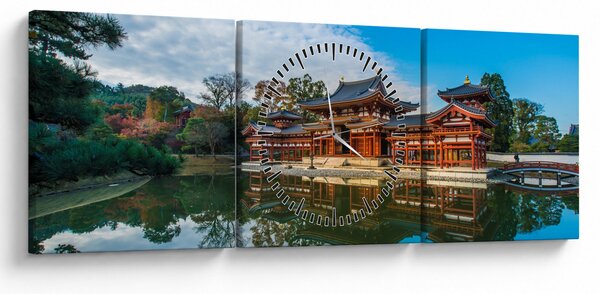 Obraz - Świątynia Byodo-in, Japonia (z zegarem) (90x30 cm)