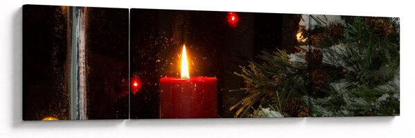 Obraz - Świecąca świeca bożonarodzeniowa (170x50 cm)