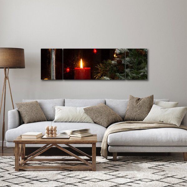 Obraz - Świecąca świeca bożonarodzeniowa (170x50 cm)