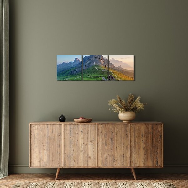 Obraz - Dolomity (z zegarem) (90x30 cm)