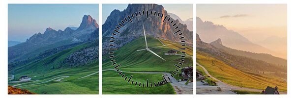 Obraz - Dolomity (z zegarem) (90x30 cm)