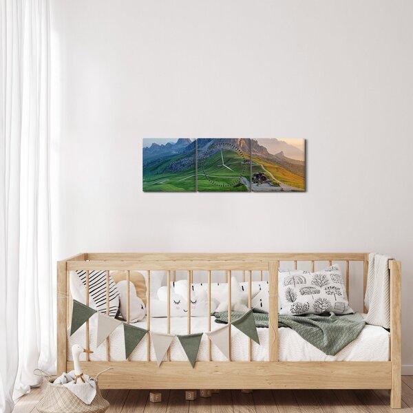 Obraz - Dolomity (z zegarem) (90x30 cm)