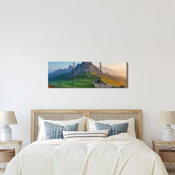Obraz - Dolomity (z zegarem) (90x30 cm)