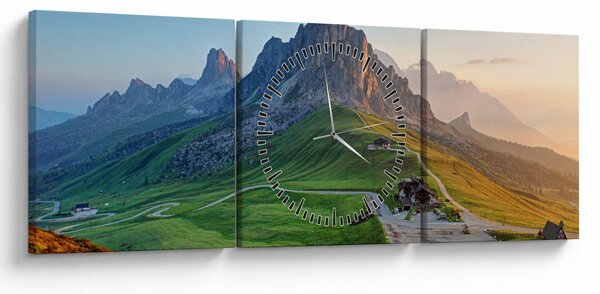 Obraz - Dolomity (z zegarem) (90x30 cm)