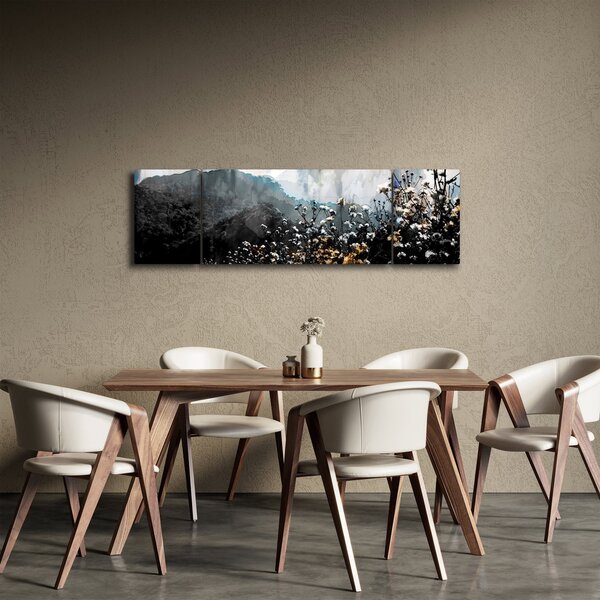 Obraz - Ilustracja przedstawiająca dzikie kwiaty (170x50 cm)