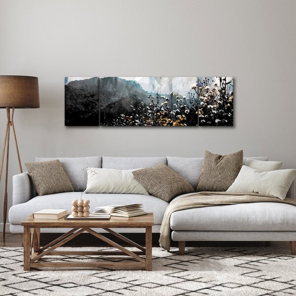Obraz - Ilustracja przedstawiająca dzikie kwiaty (170x50 cm)