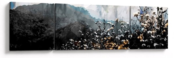 Obraz - Ilustracja przedstawiająca dzikie kwiaty (170x50 cm)