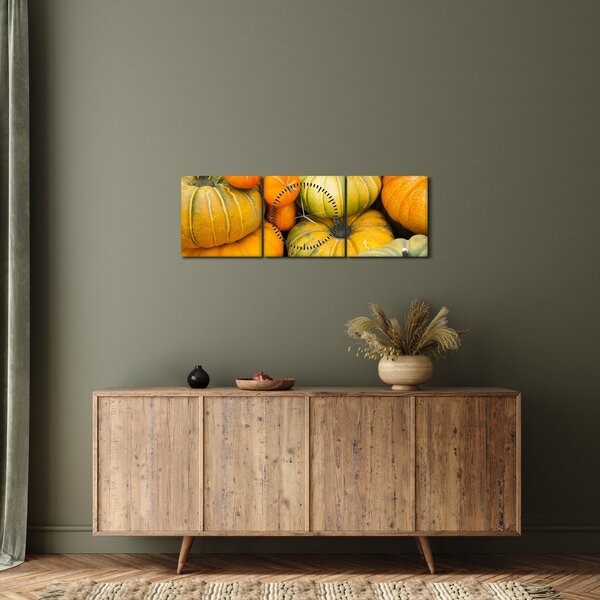 Obraz - Jesienna dynia (z zegarem) (90x30 cm)