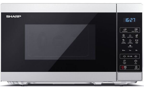 Kuchenka mikrofalowa SHARP YC-MS02E-S 800W średnica 25.5 cm pojemność 20L Time Defrost Weight Defrost Srebrny