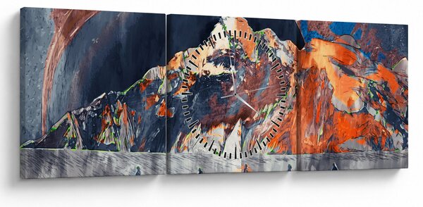 Obraz - Ilustracja domów publicznych (z zegarem) (90x30 cm)