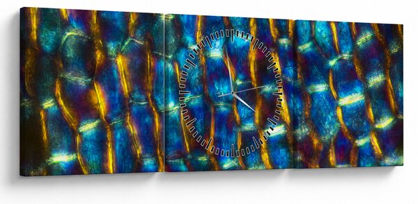 Obraz - Ściana komórkowa (z zegarem) (90x30 cm)