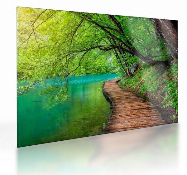 Obraz na szkle - Jeziora Plitwickie (70x50 cm)