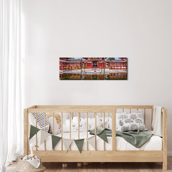 Obraz - Świątynia buddyjska (z zegarem) (90x30 cm)