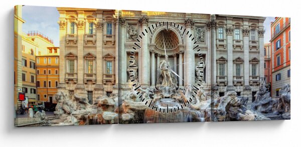 Obraz - Fontanna di Trevi (z zegarem) (90x30 cm)