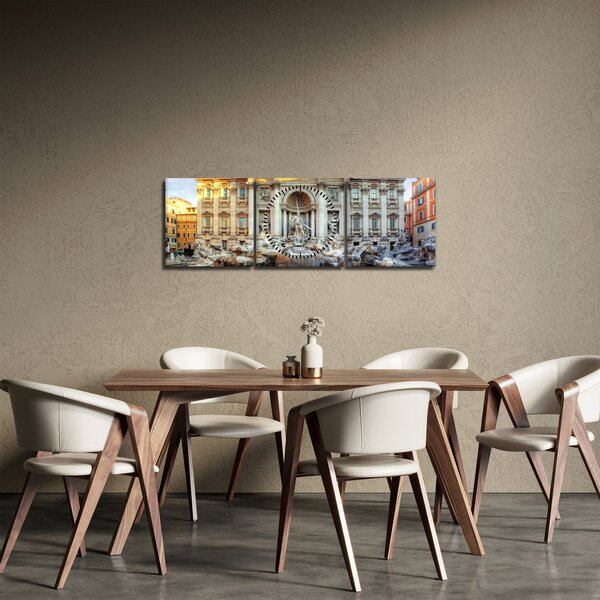 Obraz - Fontanna di Trevi (z zegarem) (90x30 cm)