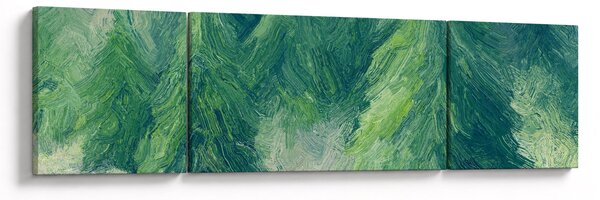 Obraz - Malowane drzewa iglaste (170x50 cm)