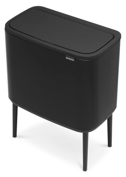 Stalowy kosz na śmieci do segregacji odpadów otwierany na dotyk w kolorze matowej czerni 34 l Bo Touch Bin – Brabantia