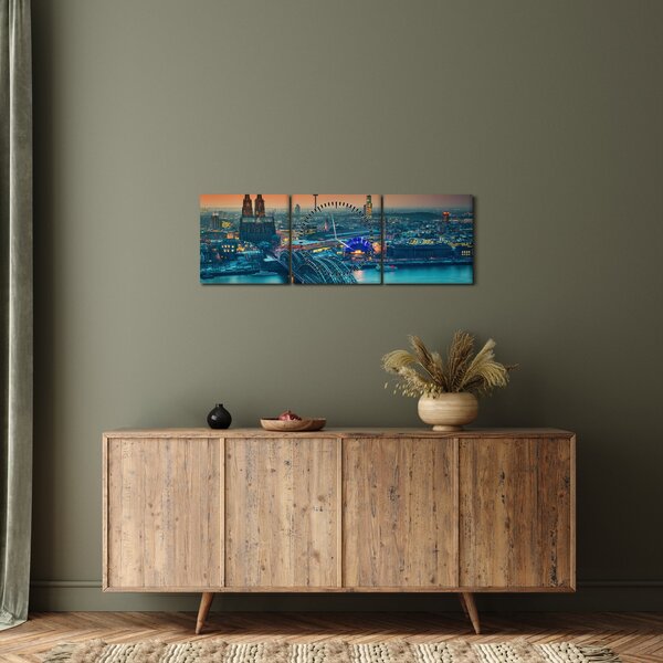 Obraz - Kolonia (z zegarem) (90x30 cm)