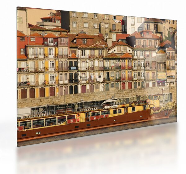 Obraz na szkle - Dzielnica Waterfront, Portugalia (70x50 cm)