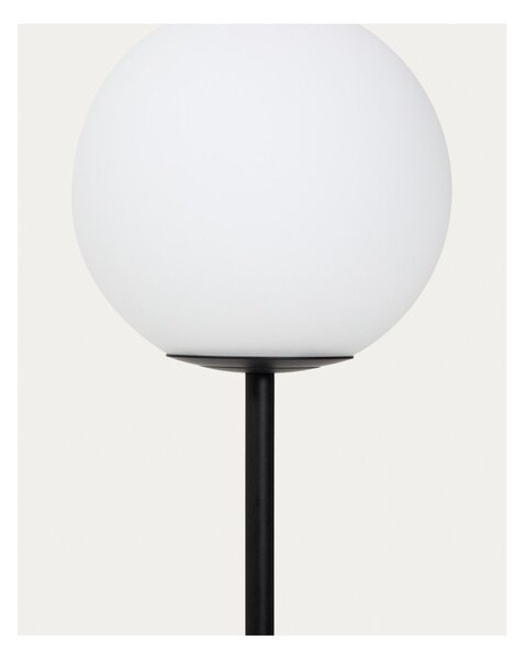 Biała/czarna lampa stojąca ze szklanym kloszem (wysokość 155 cm) Brisia – Kave Home