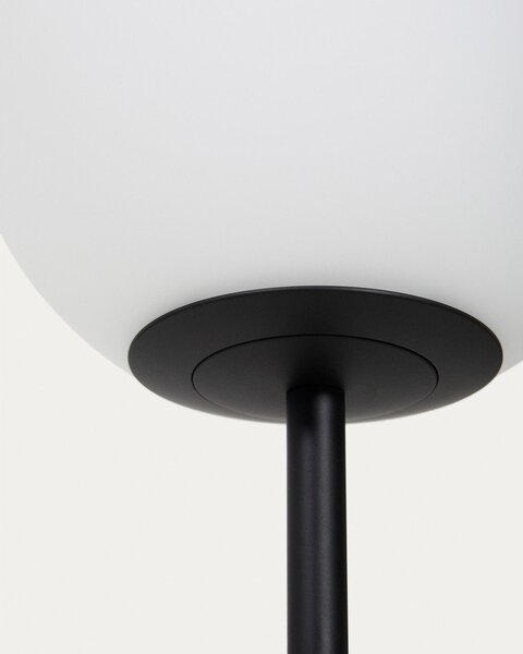 Biała/czarna lampa stojąca ze szklanym kloszem (wysokość 155 cm) Brisia – Kave Home
