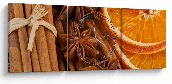 Obraz - Pachnące przyprawy (z zegarem) (90x30 cm)