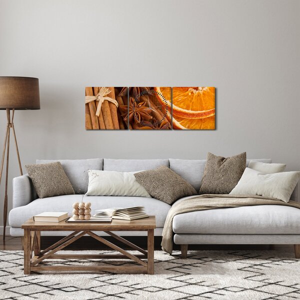 Obraz - Pachnące przyprawy (z zegarem) (90x30 cm)