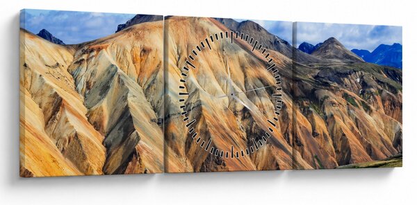 Obraz - Landmannalaugar (z zegarem) (90x30 cm)
