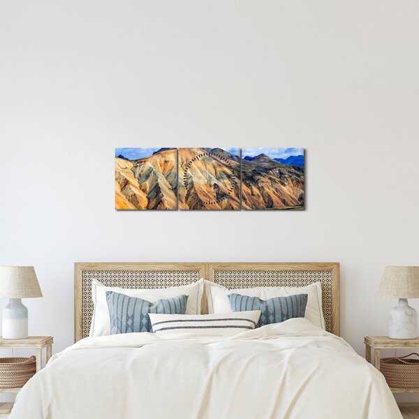 Obraz - Landmannalaugar (z zegarem) (90x30 cm)