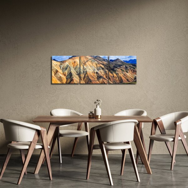Obraz - Landmannalaugar (z zegarem) (90x30 cm)