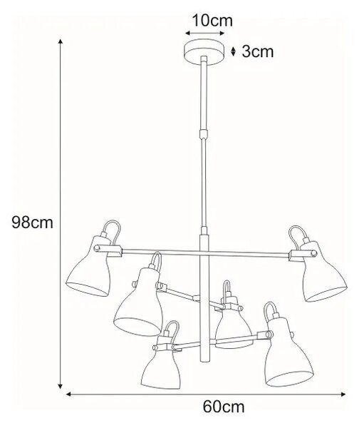 Loftowy żyrandol nad stół - 4X S598 Z6-W00